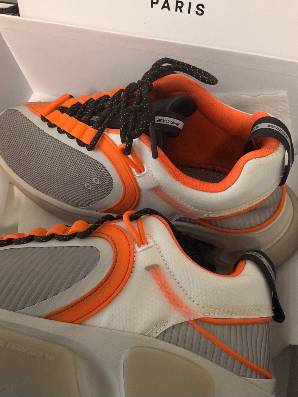 Balmain B-Runner Men’s White Orange Gray Sneakers and Box